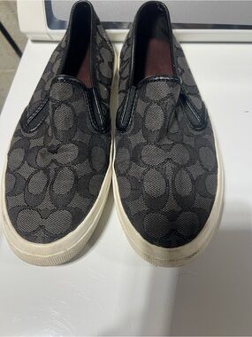 Coach Black Signature Slip-On Sneakers